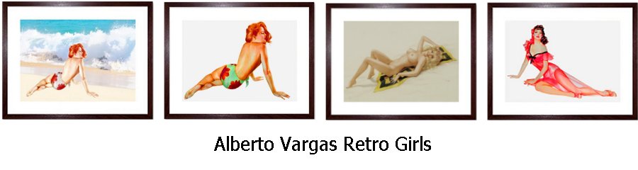 Alberto Vargas Retro Girls Framed Prints